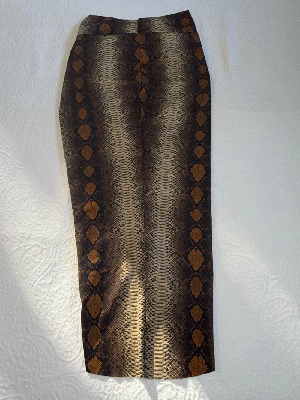 SKIMS Brown Snake-Print Swimsuit Coverup Skirt